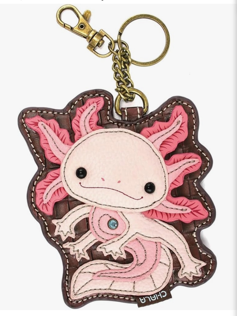 Chala Axolotl Appliqué Key Fob Coin Purse NWT